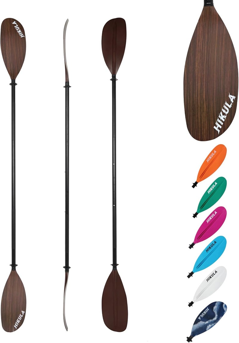 HIKULA Kayak Paddles Aluminum Shaft Paddle with Nylon Blades, Floating Adjustable Kayaking Oars, 3 Piece, 220-240cm/86-94 Inches,Black/Rose/Teal - Image 1